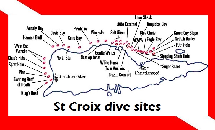 map of st croix dive sites USVI