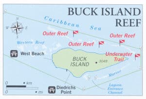 scuba dive site map Buck Island St Croix