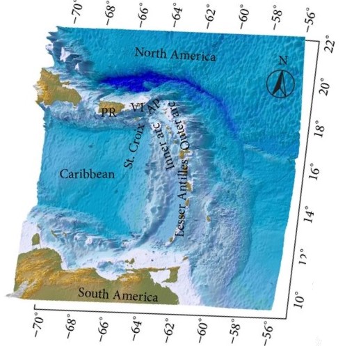 3D bathymetric map of St. Croix IS VI