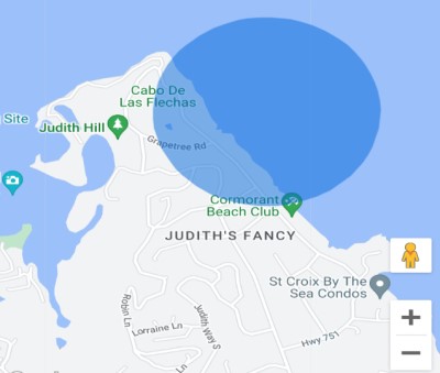 Location of Judith's Fancy Vacation Rentals St Croix