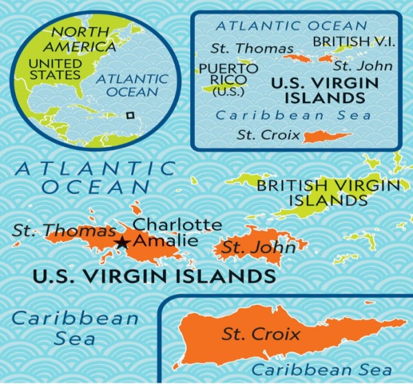 National Geographic Map of St Croix USVI