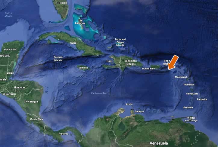 Saint Croix island location in the caribbean sea