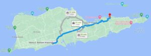 Google Map Directions to Bungalows on the Bay St. Croix