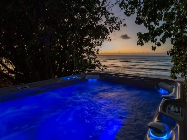 HomeToGo St Croix vacation rental villa north shore hot tub