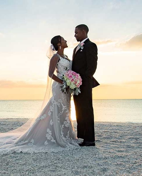 St. Croix beach wedding sunset