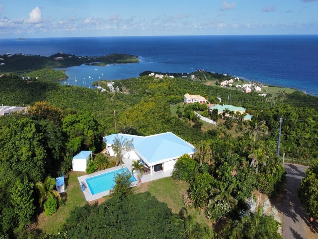 Villa Concordia St Croix vacation rental drone view