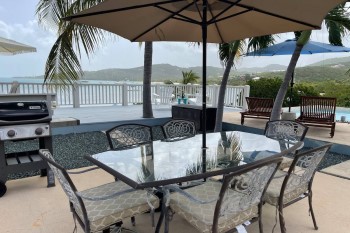 Airbnb St Croix oceanfront Villa Mer dining area