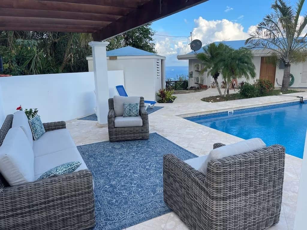 VRBO St. Croix with pool Villa Concordia pool deck