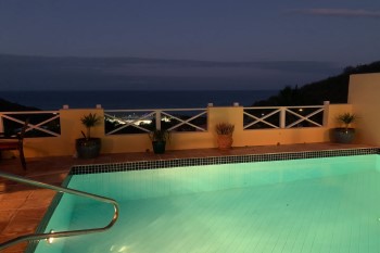 Villa Madeleine St. Croix Maddie's Oasis villa pool at night