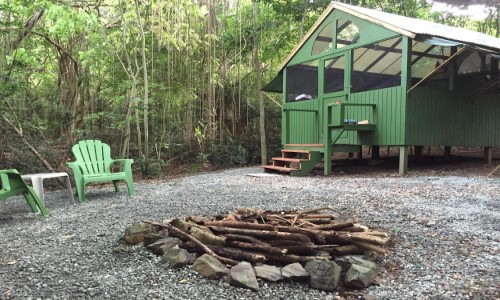 Cane Bay campgrounds cabin outside