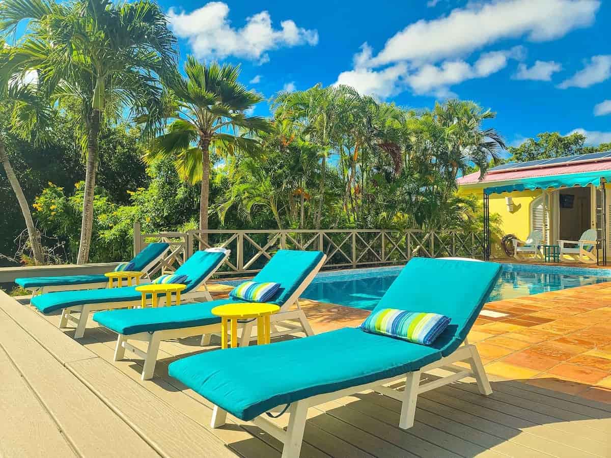 Villa Yellow Coconut St Croix pool lounges