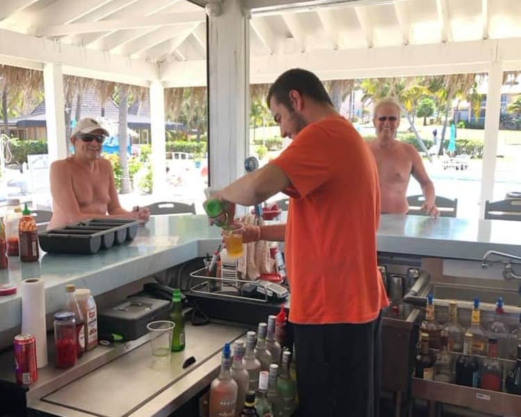 bartender at Gentle Winds Beach Shack St Croix USVI