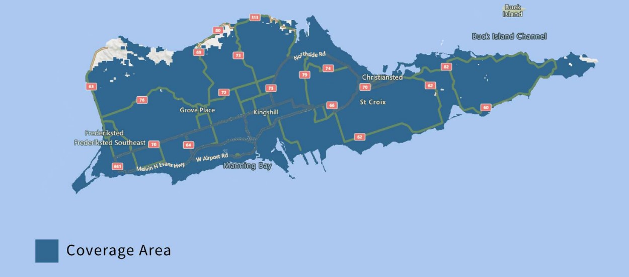 Liberty Mobile Cell phone coverage map St Croix USVI
