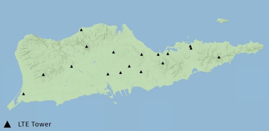 Map of Cellular tower locations in St Croix USVI