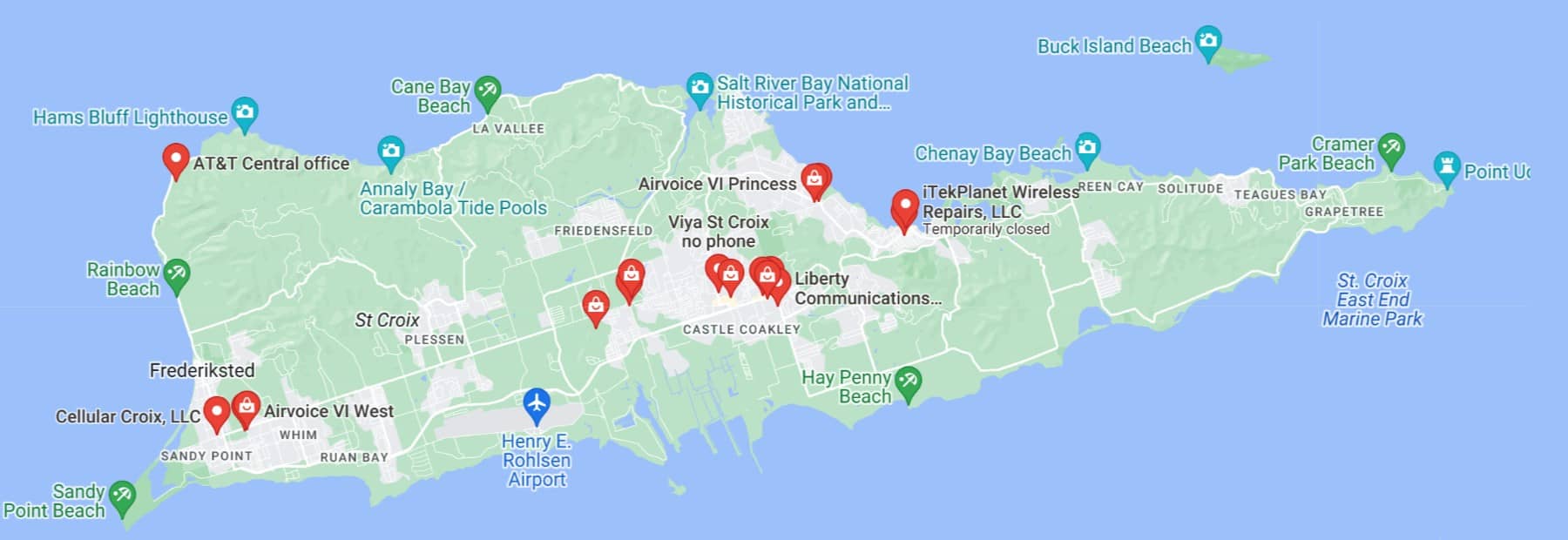 Mobile phone companies in St Croix USVI cellular operators data providers Virgin Islands& 