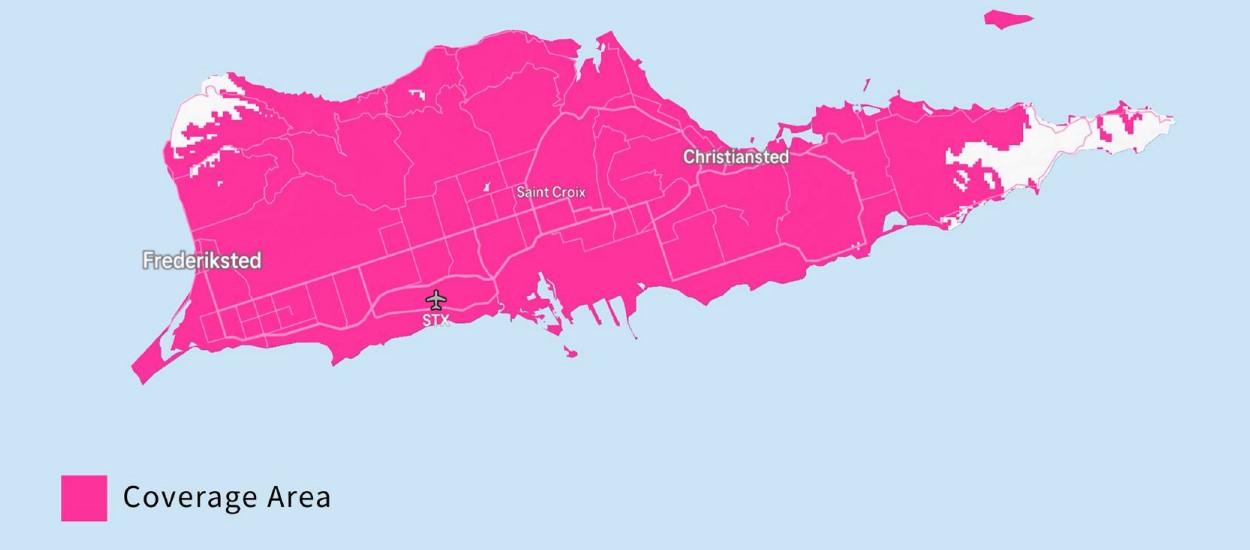 T-Mobile Cell phone coverage map St Croix USVI 2024