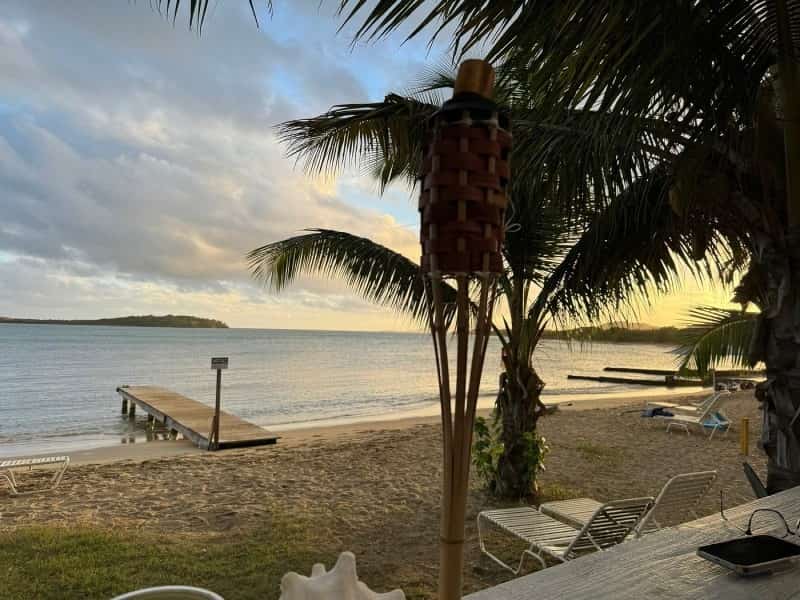 sunset at Bungalows on the Bay USVI 2024