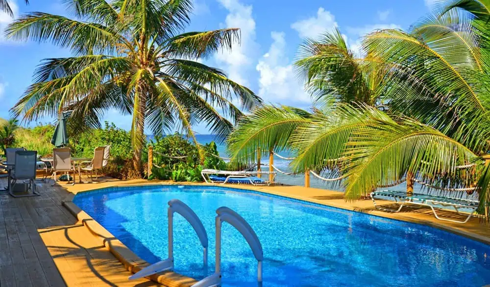 Oceanfront suite view and pool at Villa Margarita St Croix