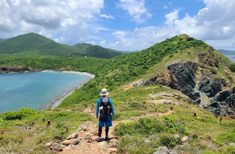 St John Virgin Islands scenic overlook with turquoise water and lush green hills