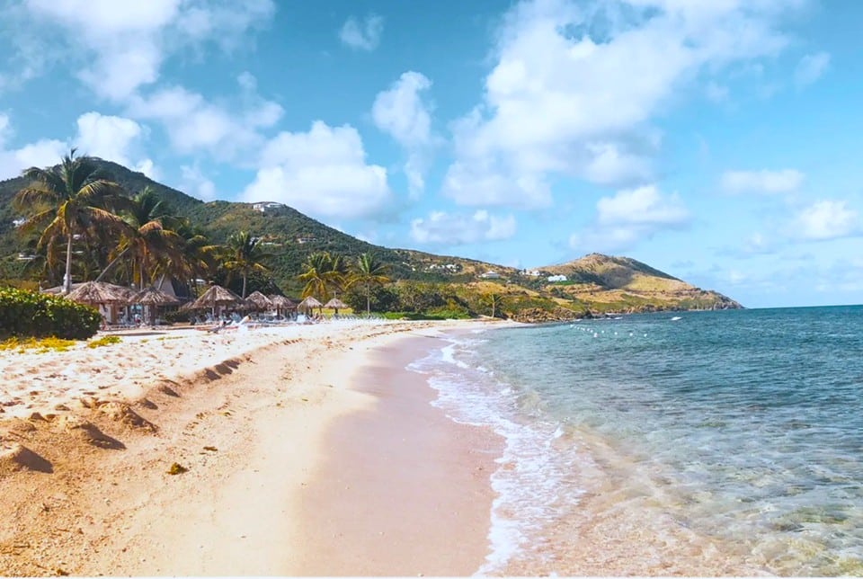 quiet beach in St Croix US Virgin Islands with clear water and no crowds