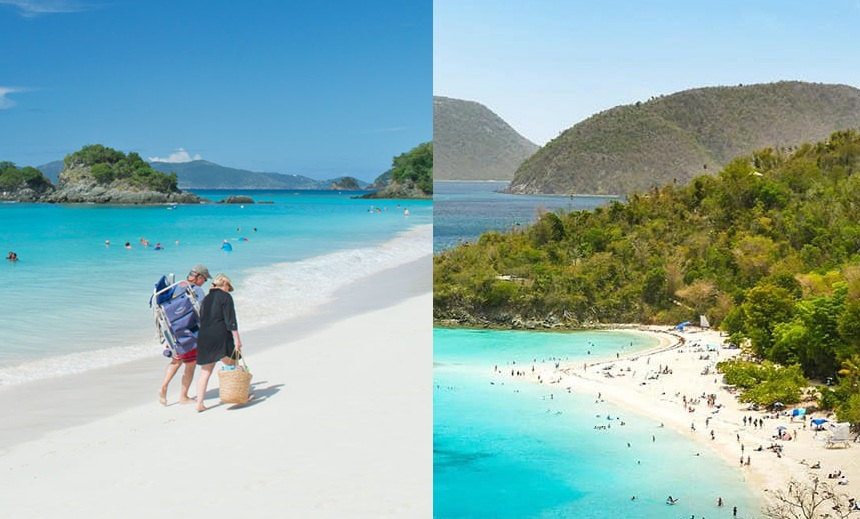 Virgin Islands beach comparison St. Thomas St. Croix St. John turquoise water white sand